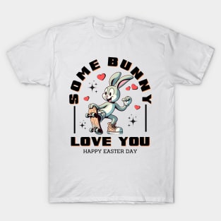 Some Bunny Loves You - Skater Rabbit Affection Tee T-Shirt